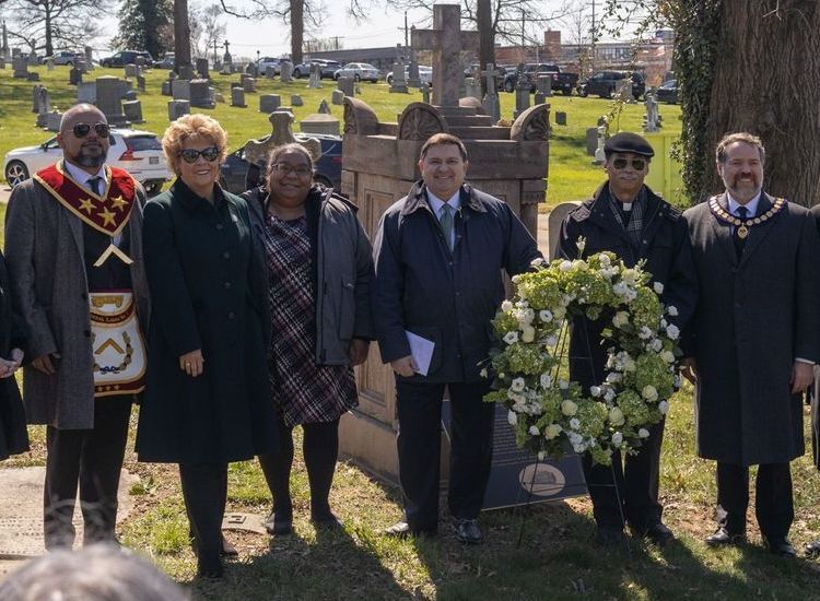 Wreath Laid at Hoban Grave