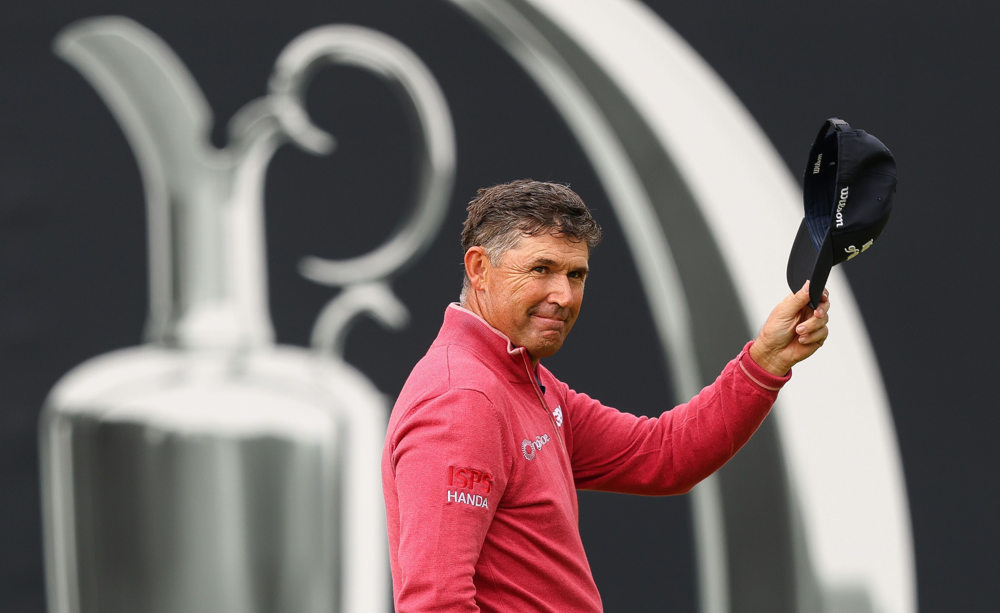 Pic of Day: Thanks for the memories. Two times Open champion Padraig Harrington saluted the crowed after finishing his second round at Royal Portru...