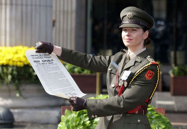 Photo of the Day: On what is the 110th anniversary of the 1916 Rising the Proclamation of the Irish Republic was read outside the GPO by Captain Ev...