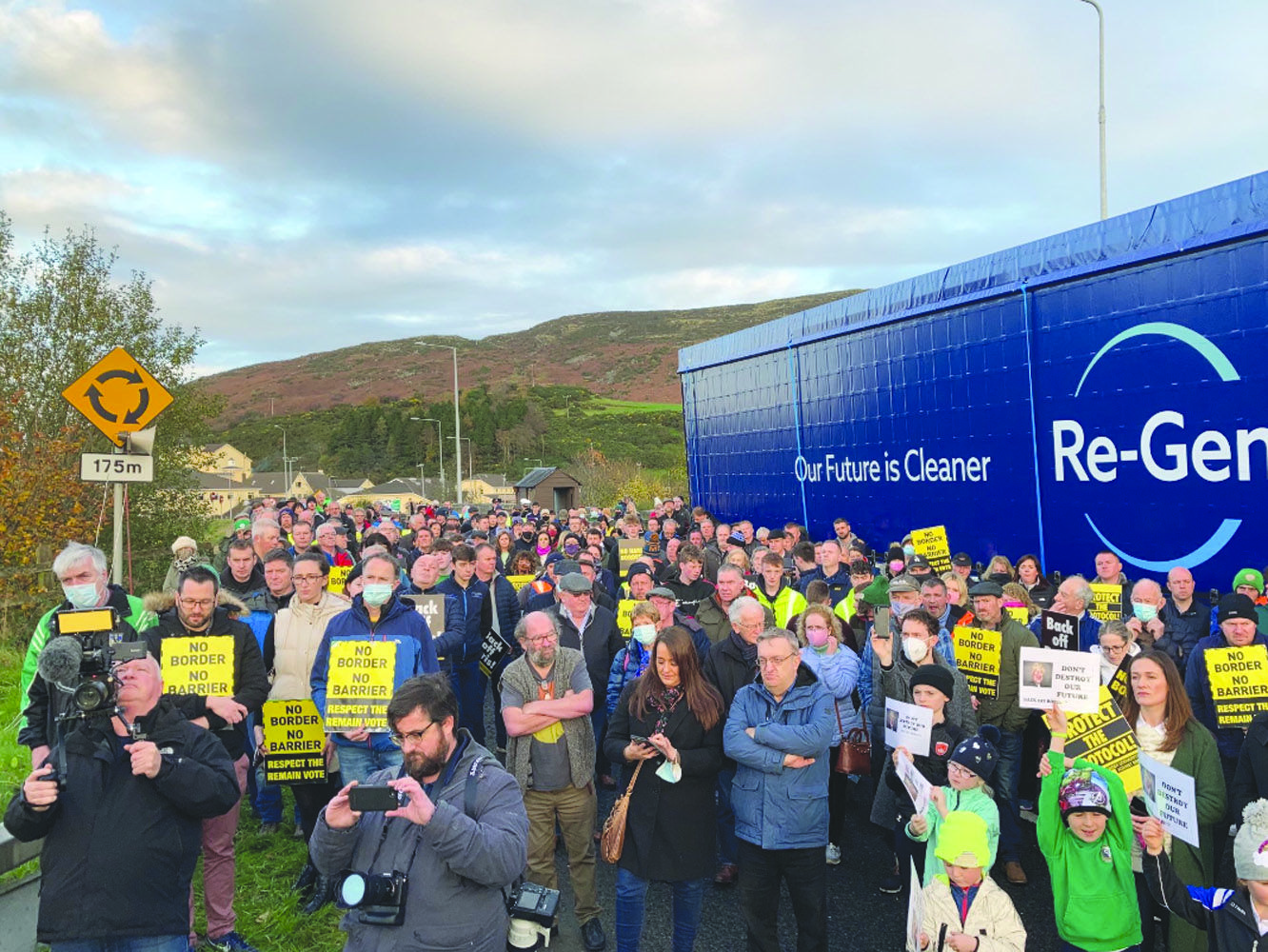 Some of the Border Communities Against Brexit protesting at a point along the border last weekend.