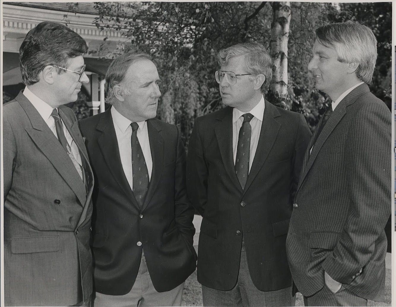 HOMECOMING: Deeply proud of his Irish roots, Charlie (second from right) travelled frequently to Ireland - he is pictured here in a May 1986 visit.
