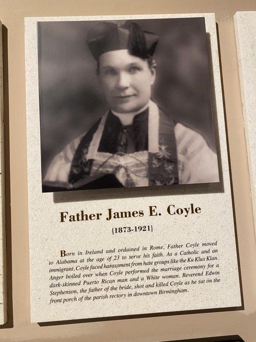 MARTYR TO CIVIL RIGHTS CAUSE: The exhibit commemorating Fr Coyle at the Civil Rights Institute