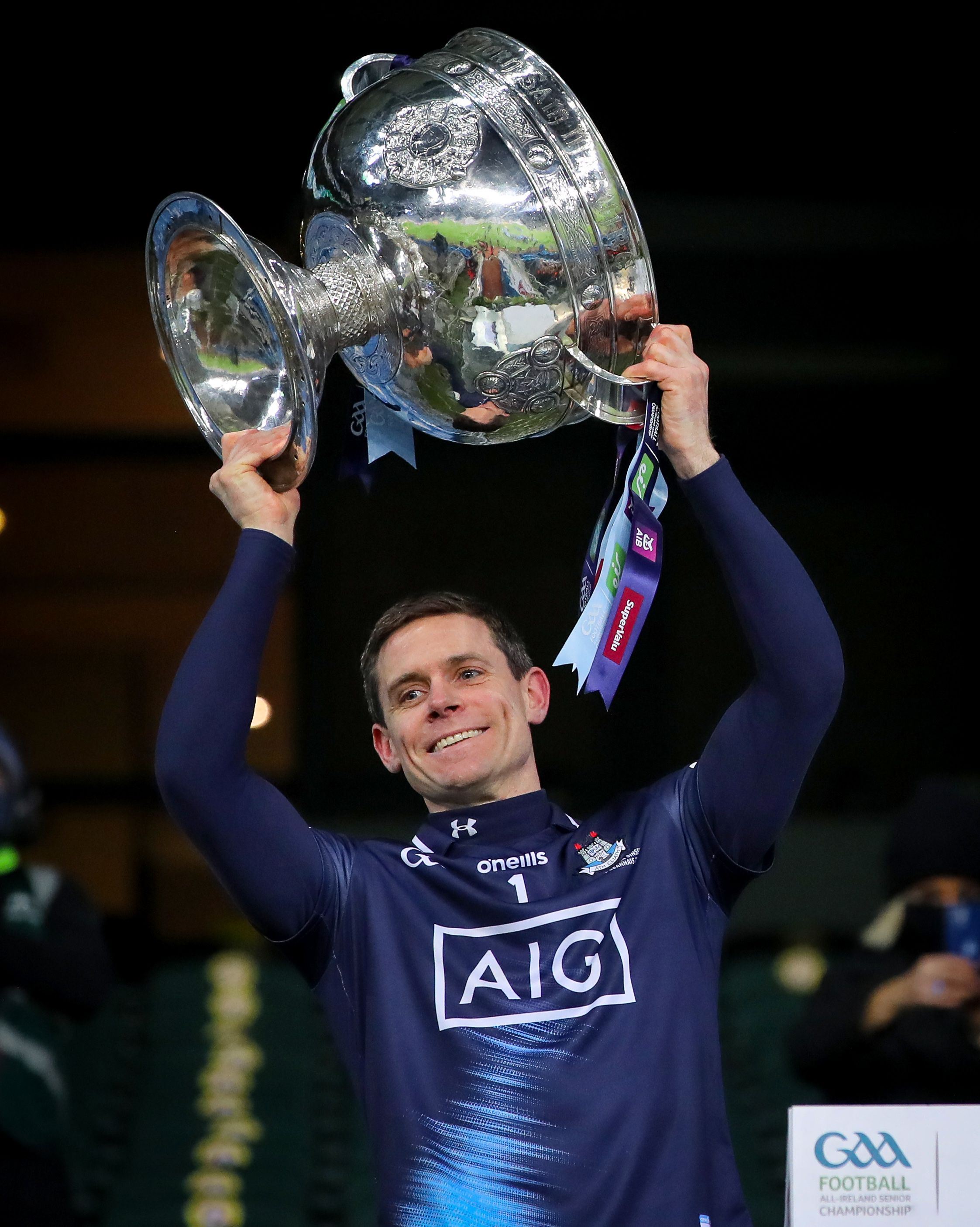 Stephen Cluxton lifting the Sam Maguire Cup following Dublin’s defeat of Mayo in the All Ireland football final played on Dec. 19, 2020.  INPHO/RYAN BYRNE
