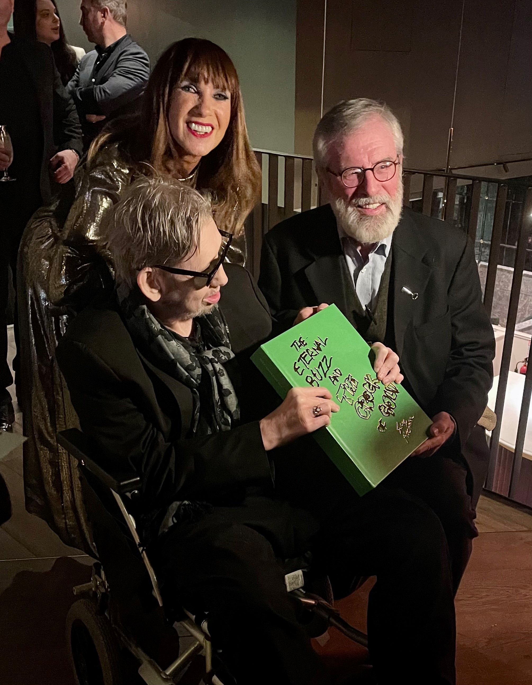 Shane MacGowan, his wife Victoria Mary Clarke, and Gerry Adams.