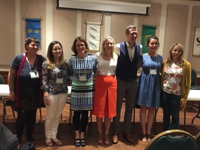 Deireadh Seachtaine na Gaeilge from a few years back with the teachers and former Consul General Robert O’Driscoll and his wife Caoimhe Ní Chonchoille at the United Irish Cultural Center, San Francisco