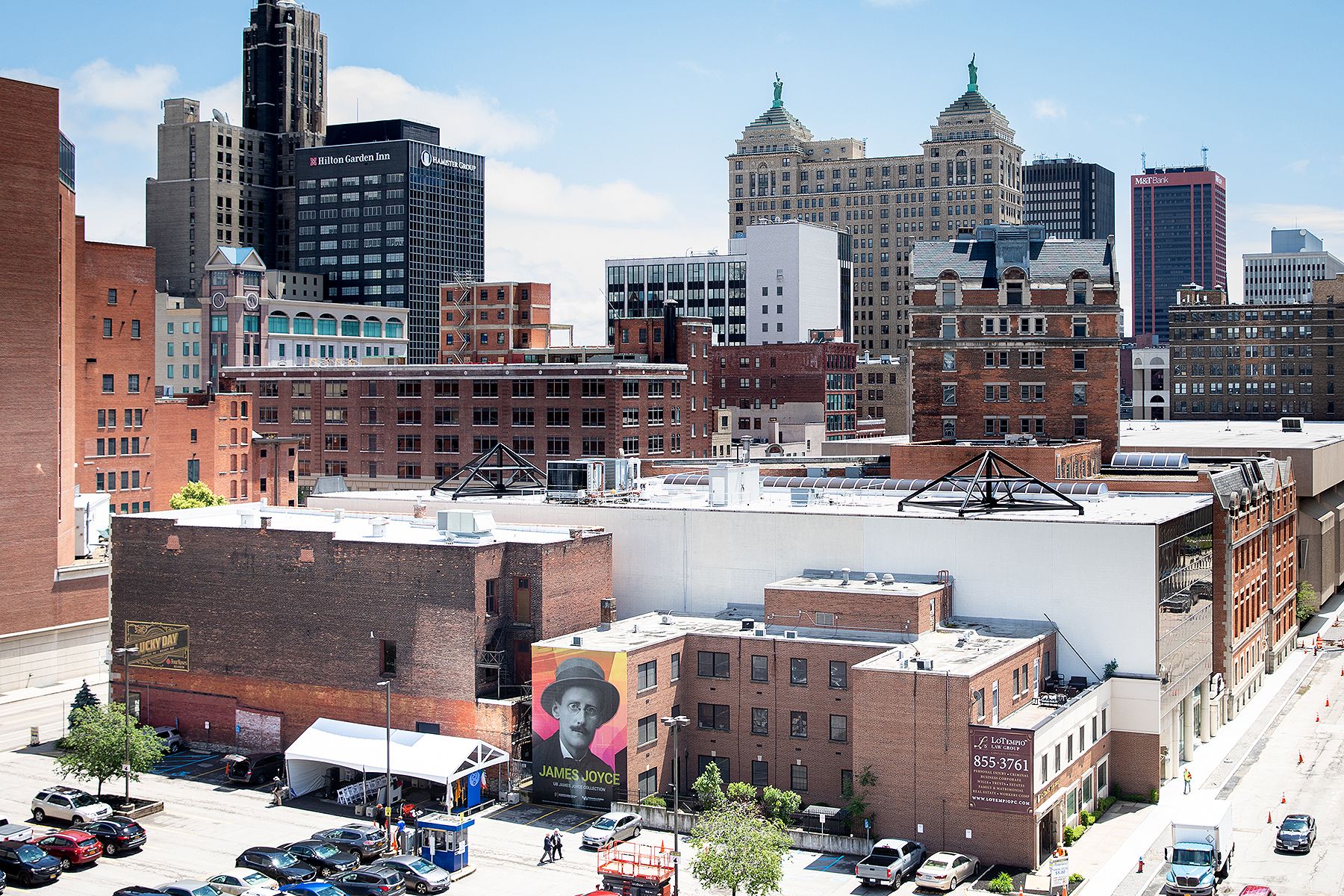 BUFFALO HOMAGE: A mural of James Joyce in Buffalo, NY. The University of Buffalo holds the world's most significant collection of materials gathered by the famed Irish author. 