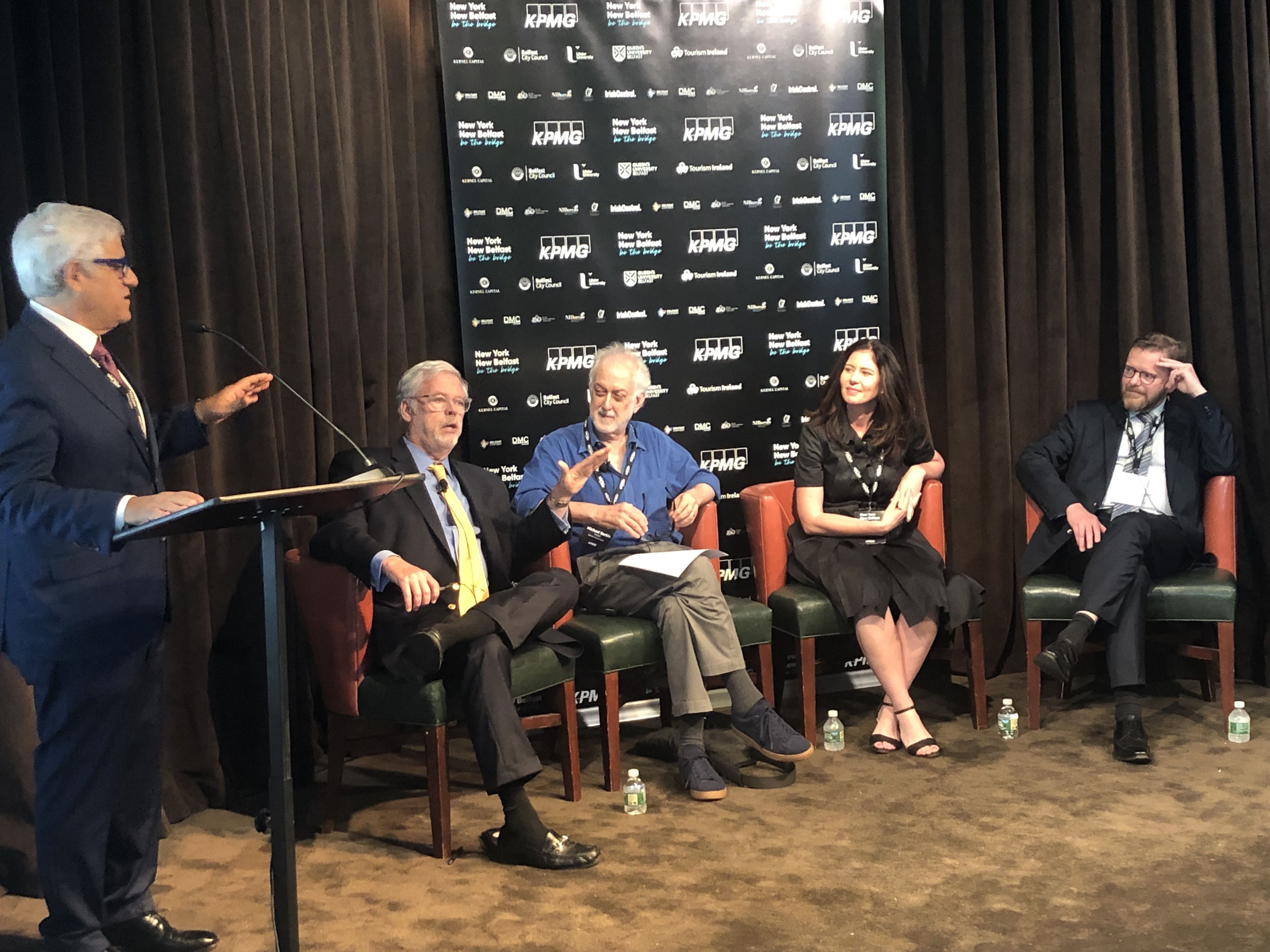 TRANSIT: Elizabeth Crowley taking part in a debate on city transit systems at the 2019 New York-New Belfast conference