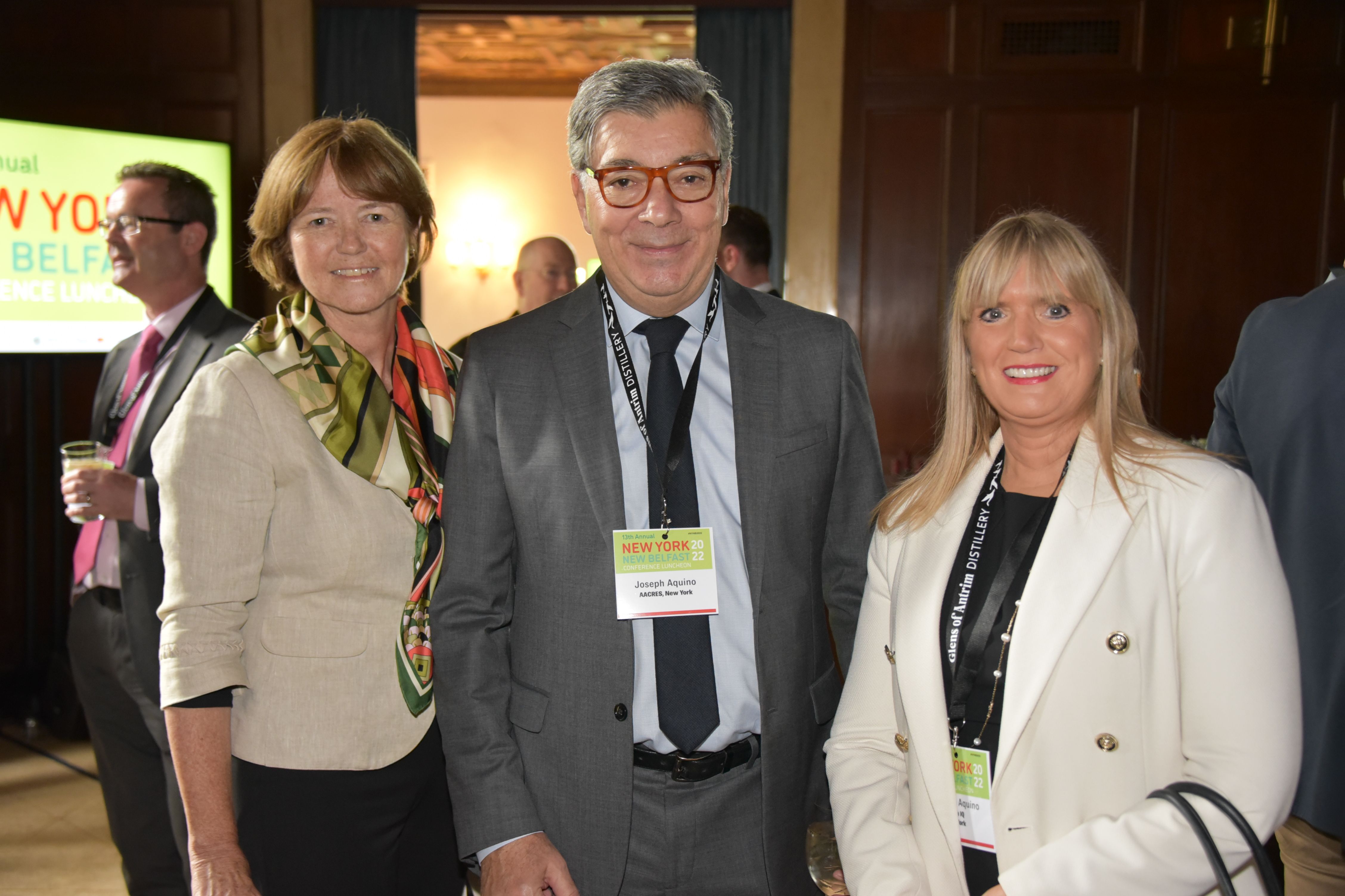 SHOWCASE: Alison Metcalfe, VP Tourism Ireland with Joseph and Suzanne Aquino at the annual New York-New Belfast conference