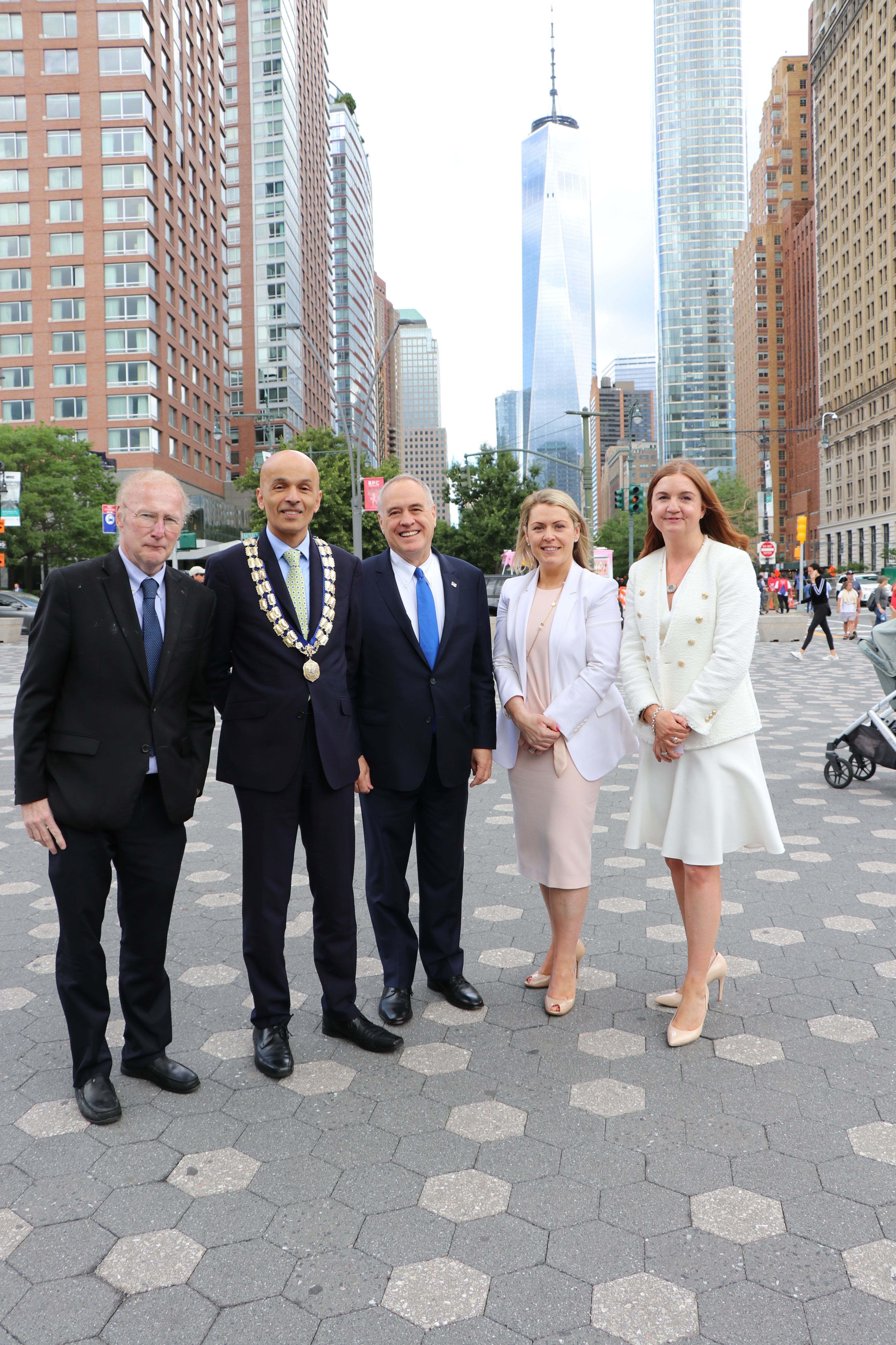 BRIDGE-BUILDERS: Pat Doherty from Office of NY State Comptroller, Rajesh Rana, President of Belfast Chamber of Commerce, NY State Comptroller Tom DiNapoli, Ashleen Feeney of KPMG and Jayne Brady, now head of NI Civil Service at 2019 New York-New Belfast conference