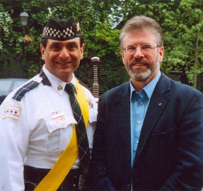 VIP PIPER: Bruce Quintos with Gerry Adams in Chicago