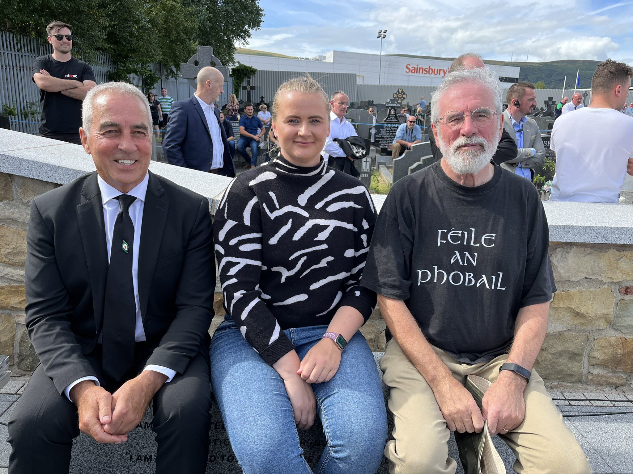 Pat Sheehan, Aisling Reilly and Gerry Adams at the National Hunger Strike march and rally.