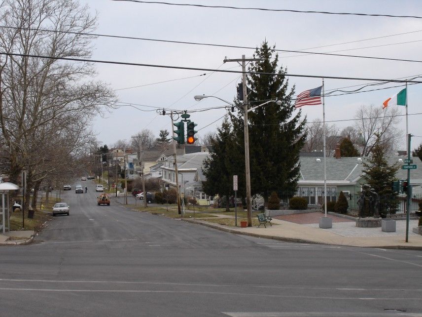 Tipperary Hill in Syracuse, New York is famous for its green on top traffic light.
