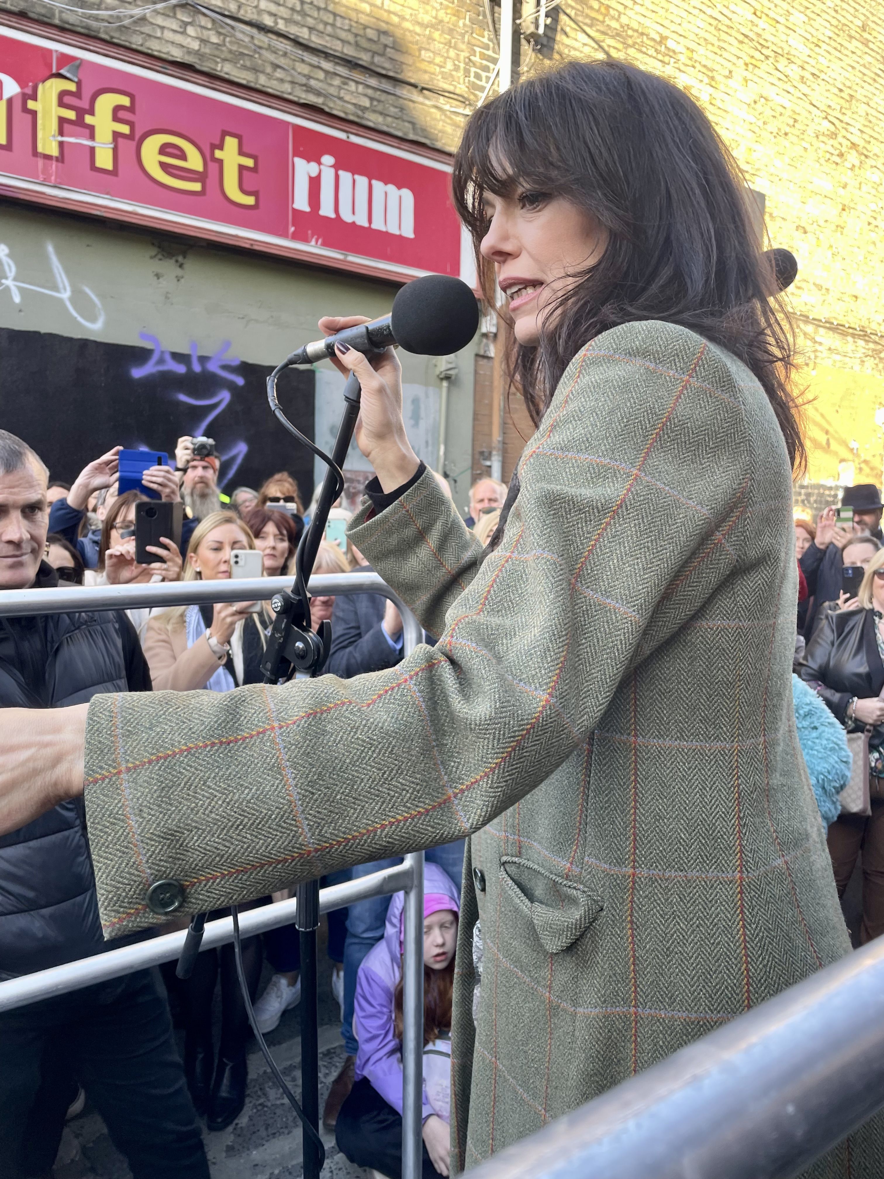 Imelda May addresses the Women's Tour.