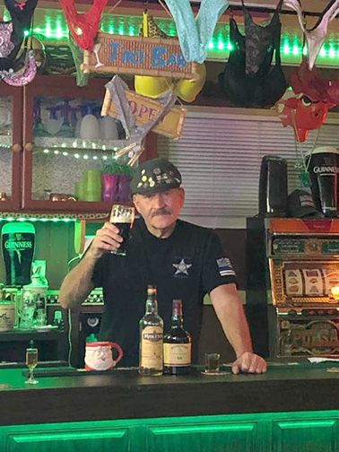 Jeff Lange in his man cave