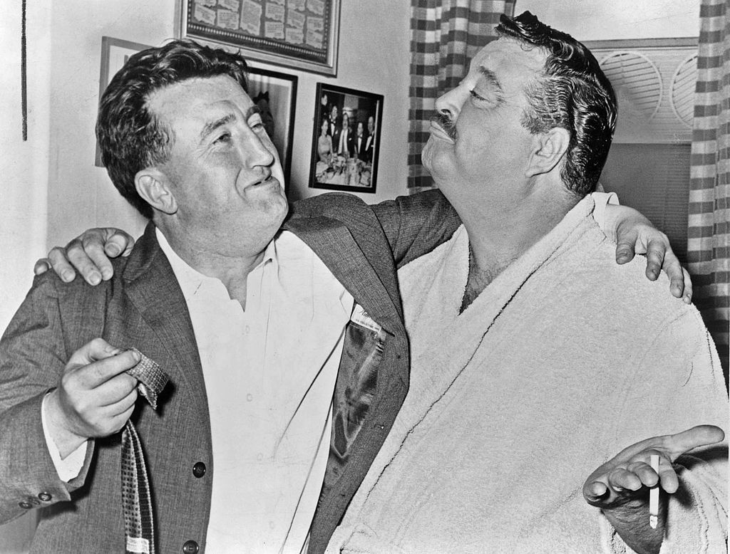 Brendan Behan (left) with Jackie Gleason in 1960.