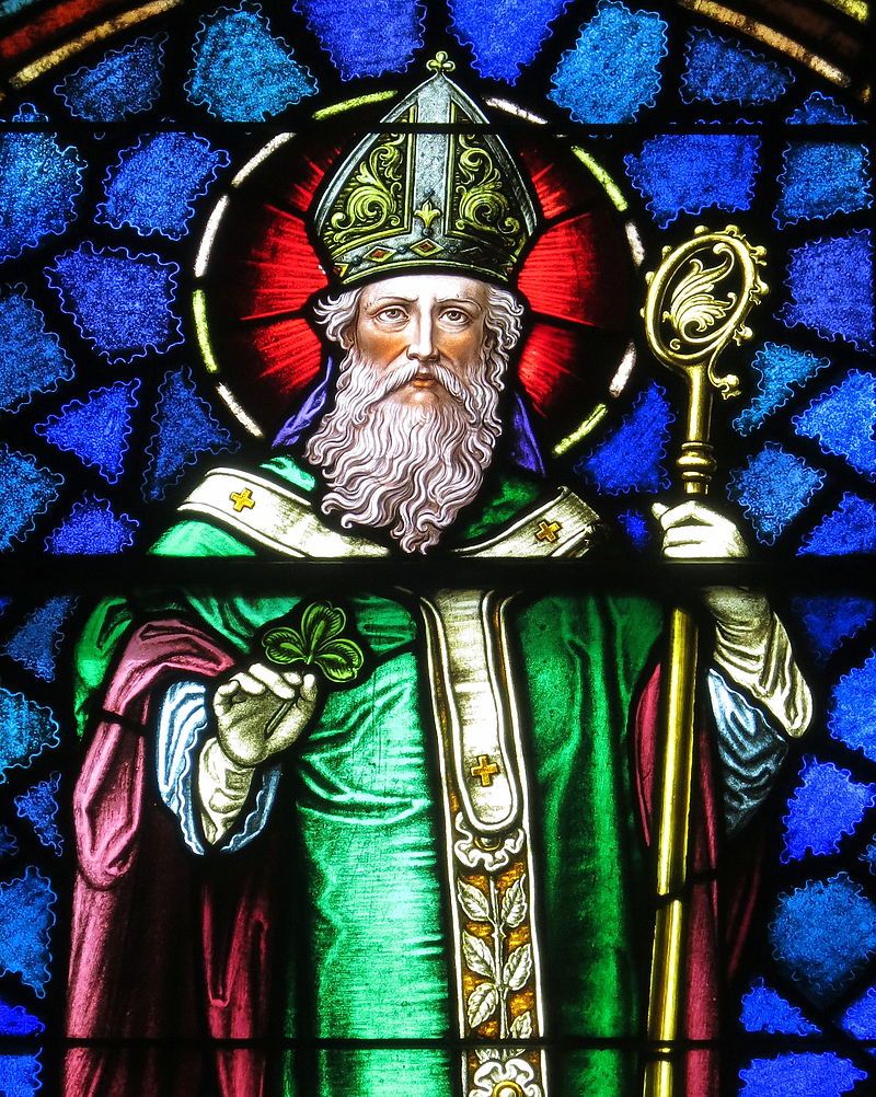An artistic interpretation of Saint Patrick.