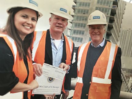 Mike with Joe Ahern presenting 100 Club check