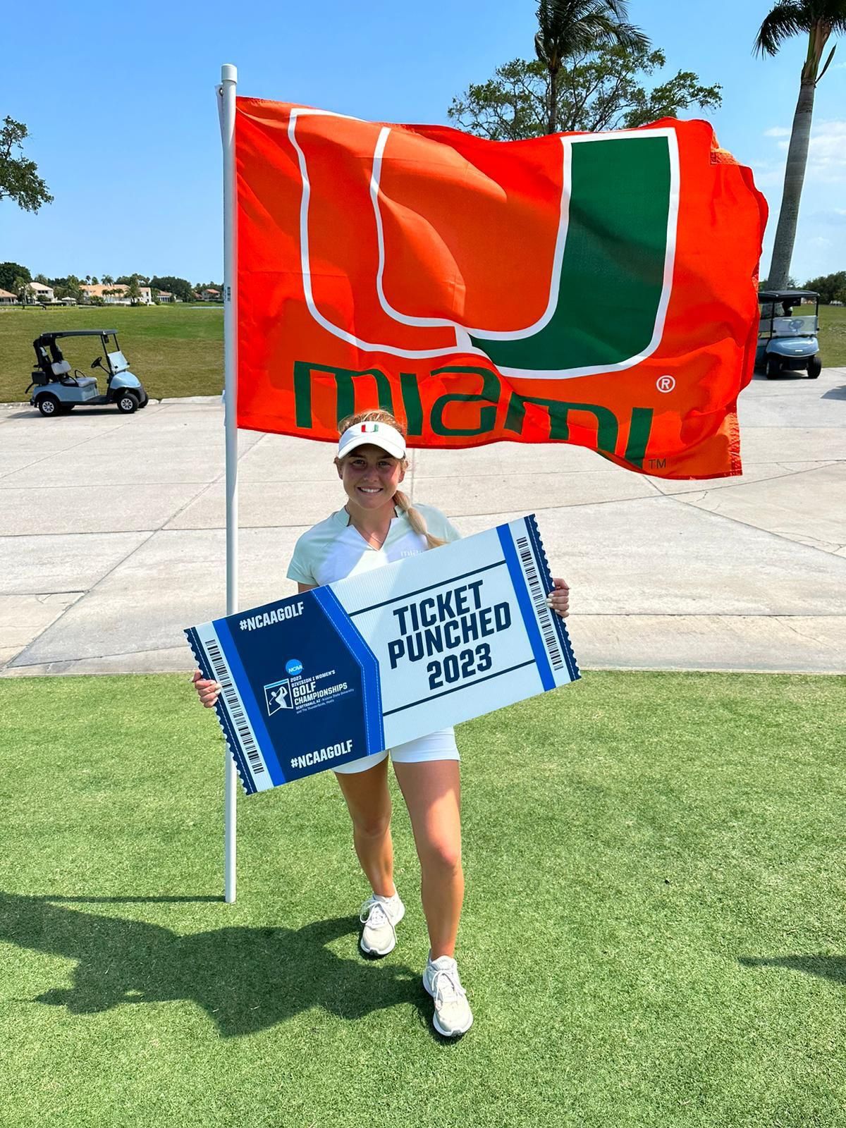 Sara Byrne of the University of Miami (Fla.) after qualifying for the NCAA Division 1 Women's Golf Championship tournament. 