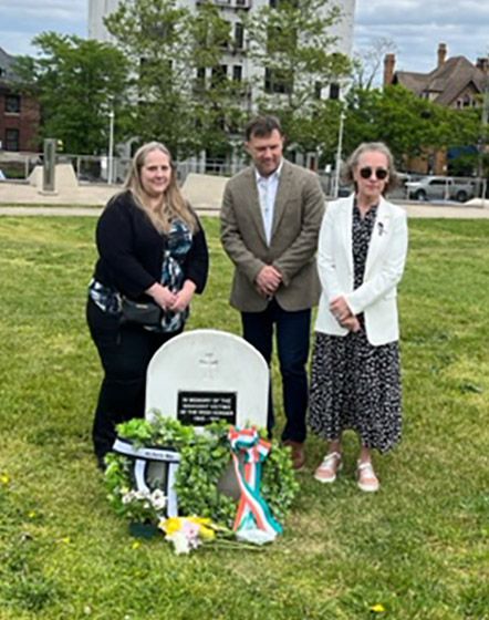 Cathy Fahey, John Foley, President of Ireland's great Hunger Museum of Fairfield, Loretto Leary, Ireland's Great Hunger Museum of Fairfield, FASCI Volunteer and Event Organizer.