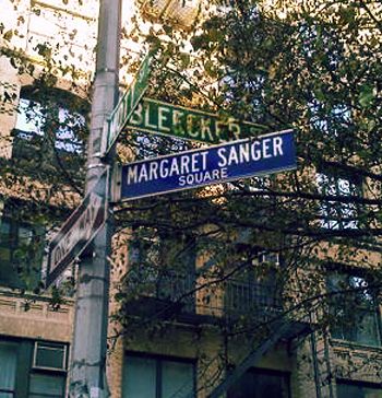 Margaret Sanger Square in Greenwich Village.