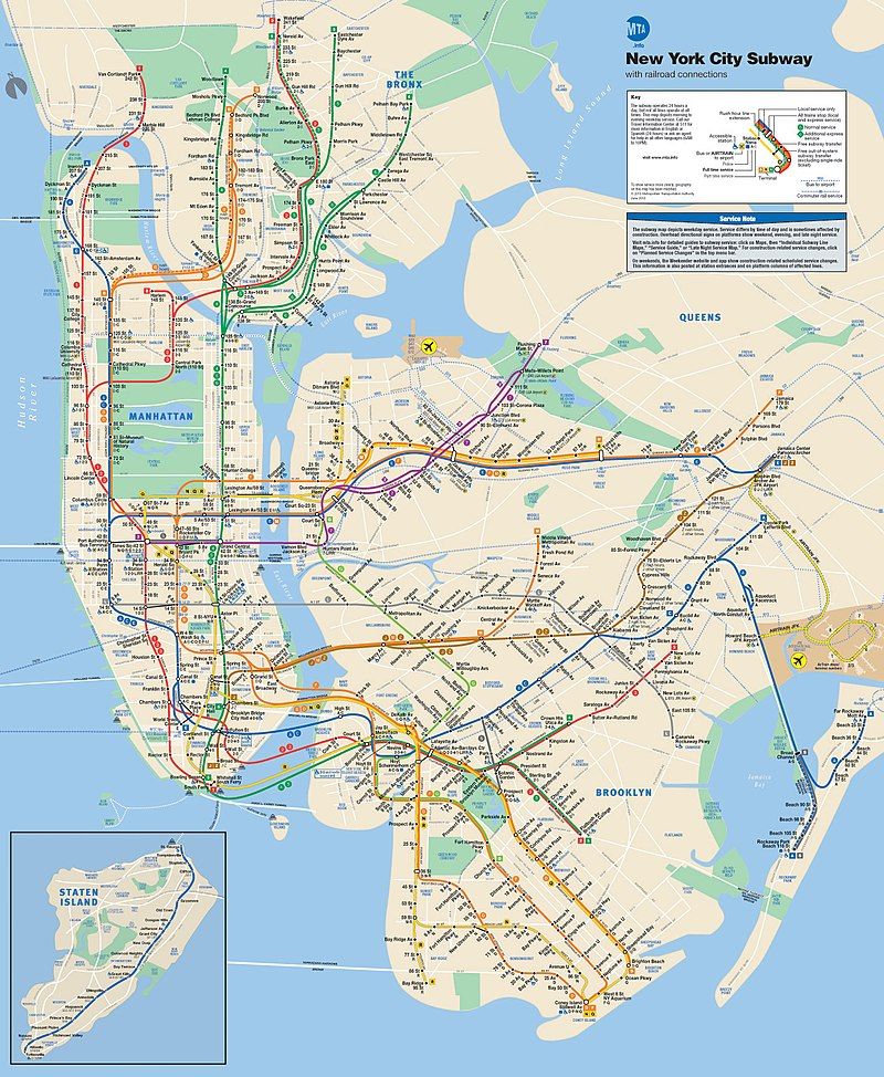 The official map of the New York City Subway.