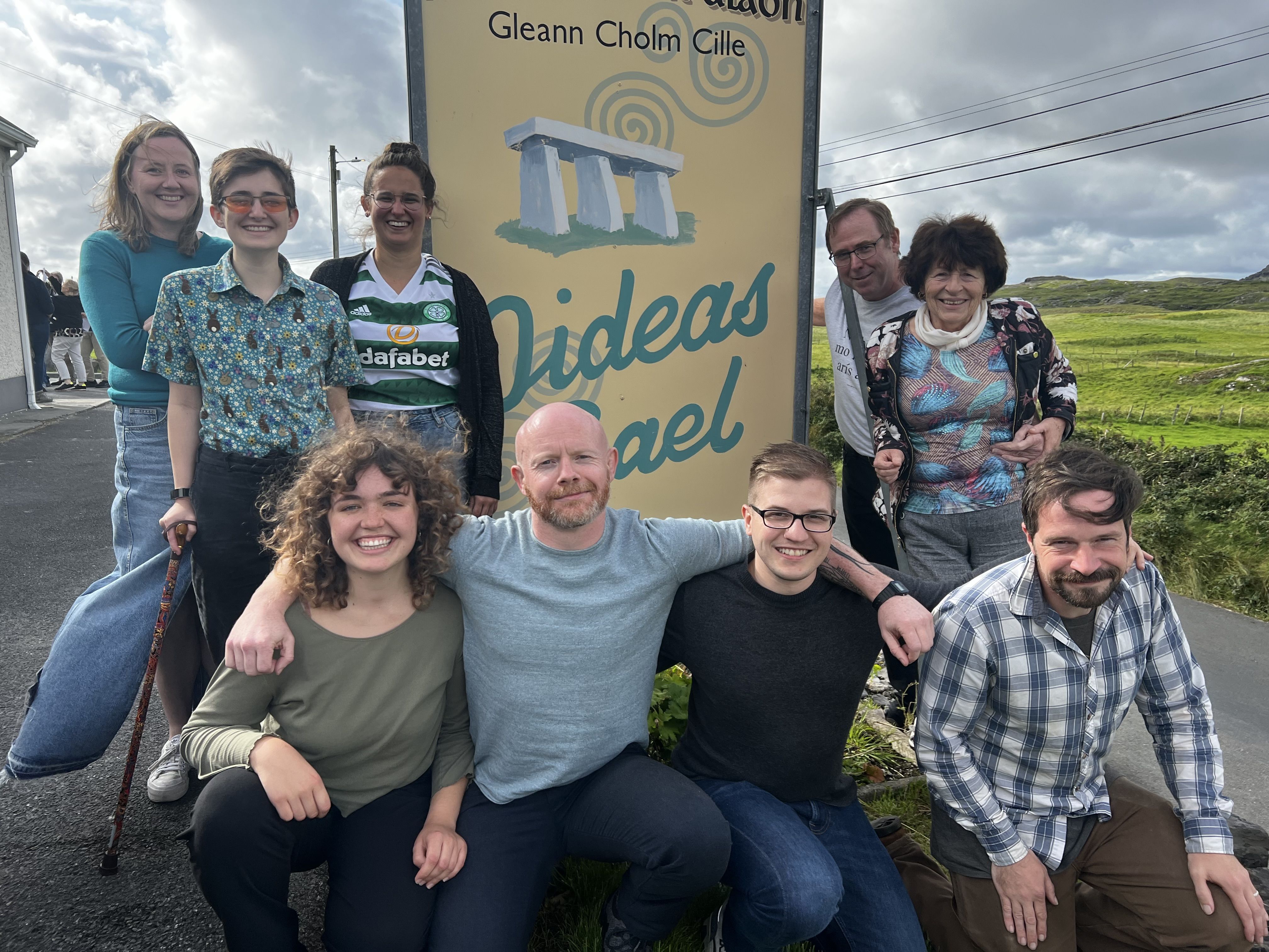 Zac with fellow students and teacher Anna at Oideas Gael