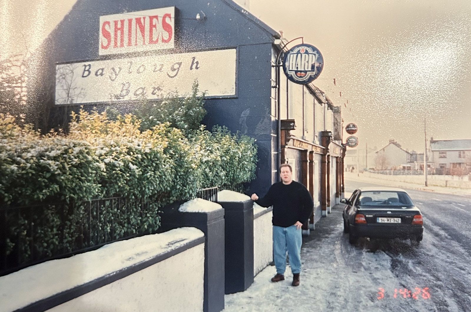 Dan in front of Shines Pub in Eire