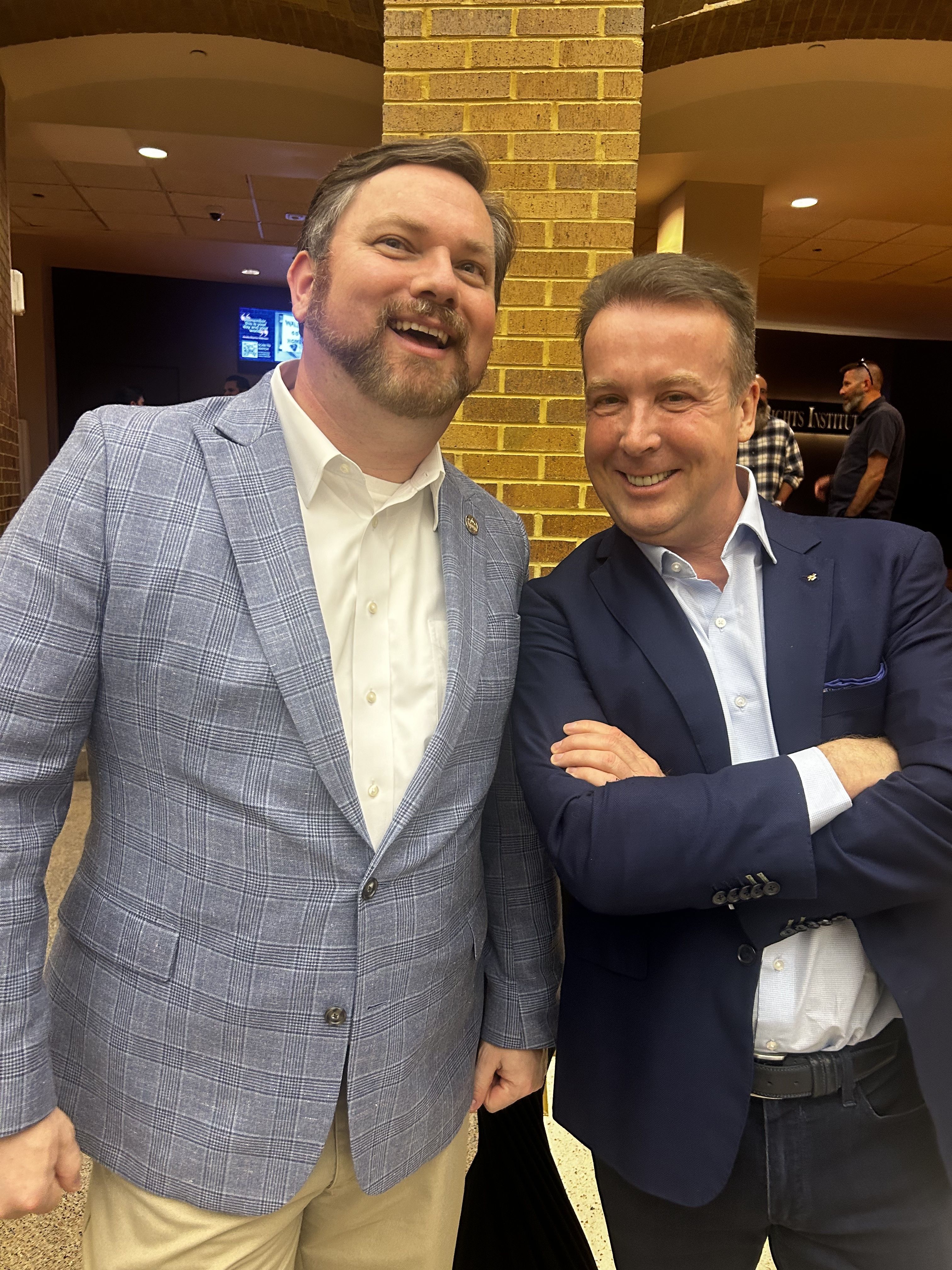 DOUBLE MIKED: Rep Mike Shaw of Alabama State Legislature and investor Mike Brewster at the Irish AI Roundrtable in Birmingham, AL