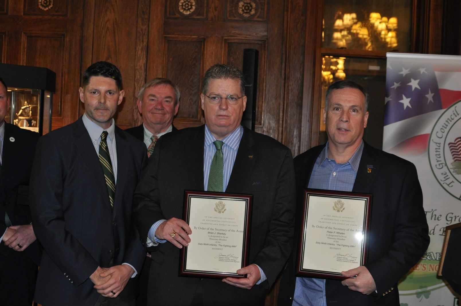 PRESENTATION: Major Timothy Sweeney, Martin Bellew, Brian J. Sharkey and Peter F. Whalen
