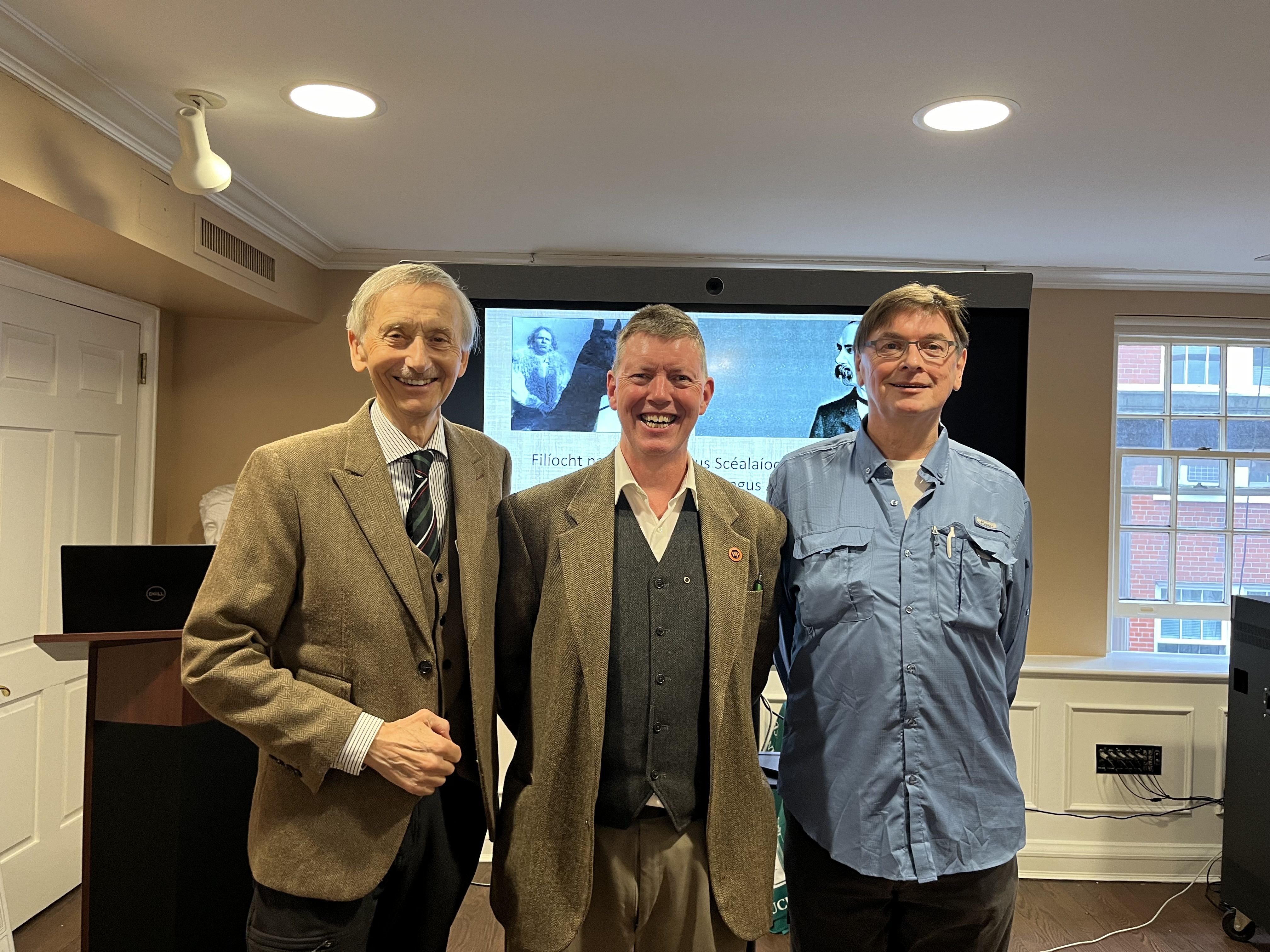 (L-R) Ted Smyth, Prof. Brian Ó Broin, Prof. Pádraig Ó Cearúill
