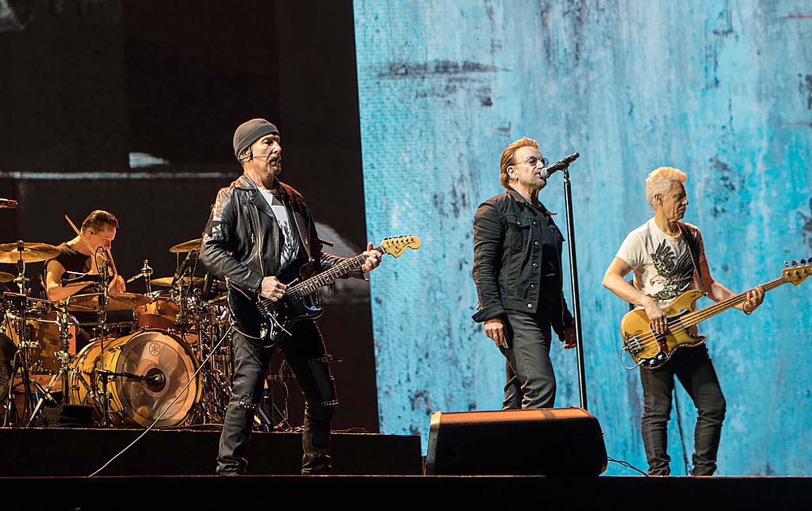 U2 on stage.