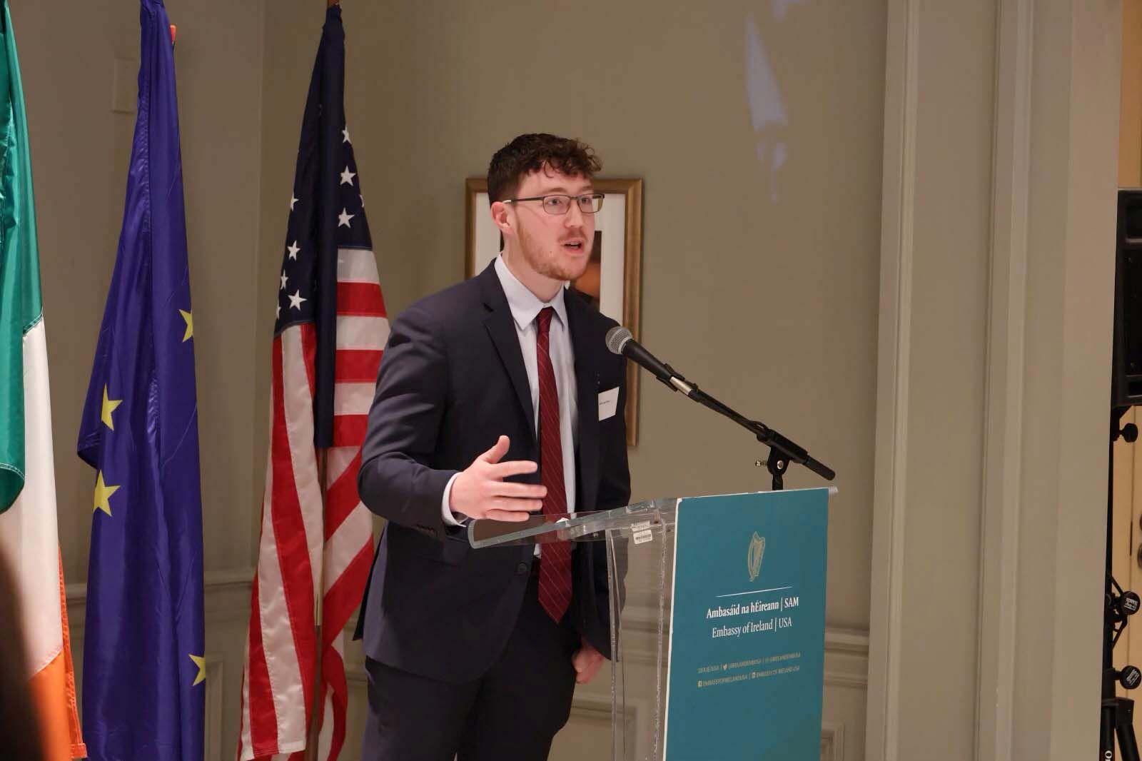 Speaking at the Irish Ambassador's Residence in Wash DC, 2024