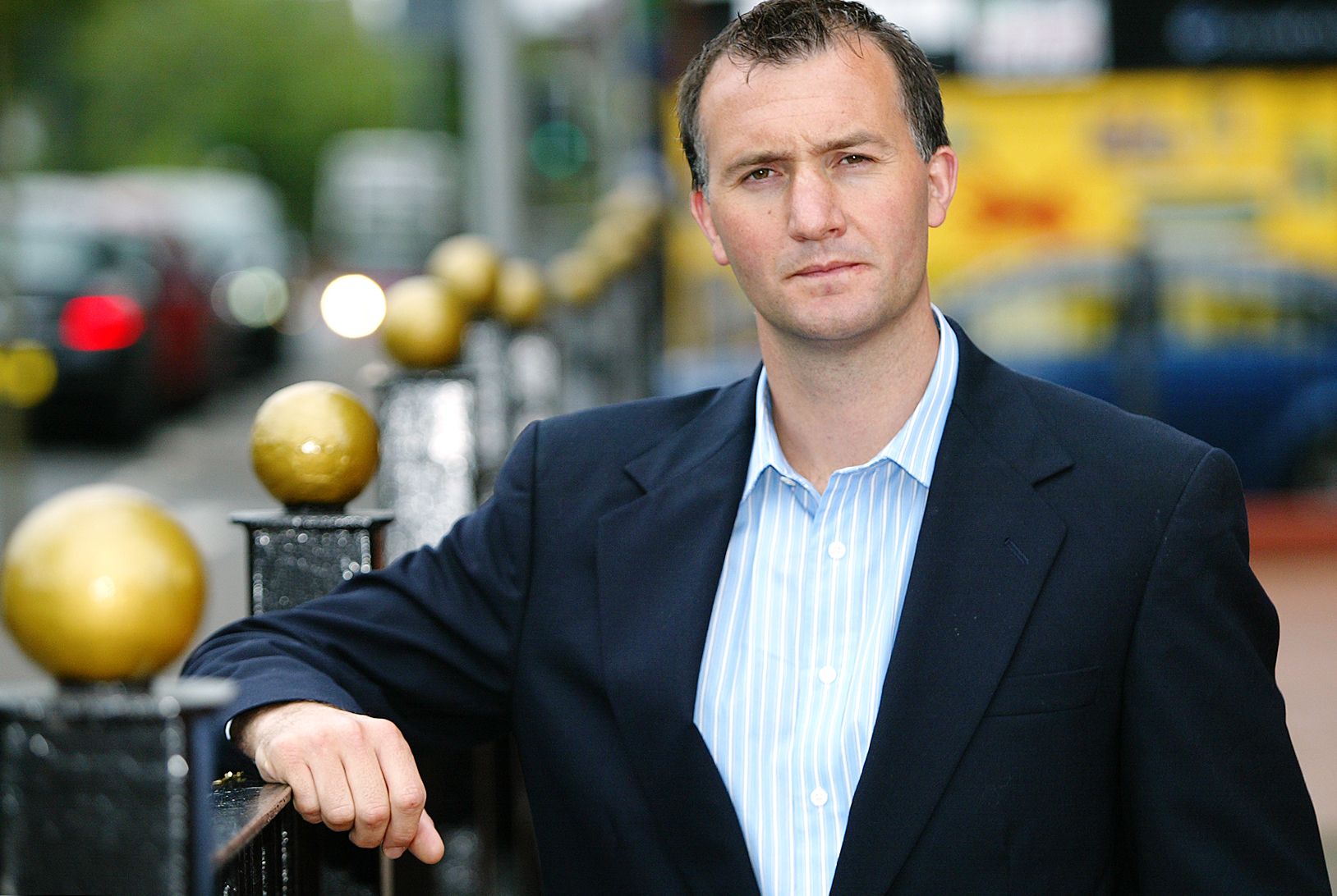 COTHROM NA FÉINNE: Domhnall Ó Catháin visiting Belfast in 2009 to attend a High Court test case on Irish language