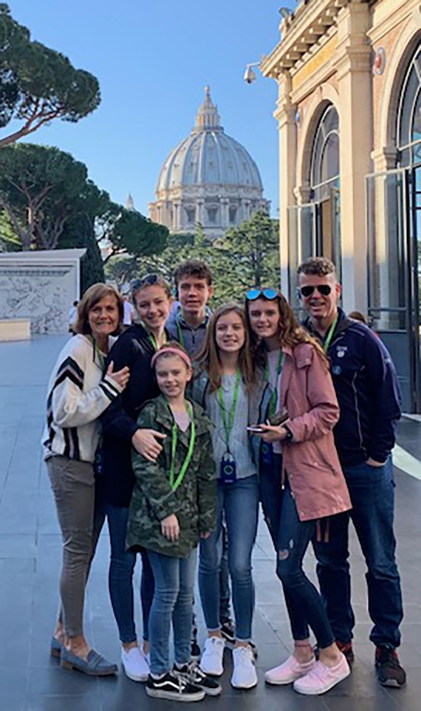 2020 in Rome with Pegy, Shane, Grania, Enya, Cillian, Liadan, and Orla