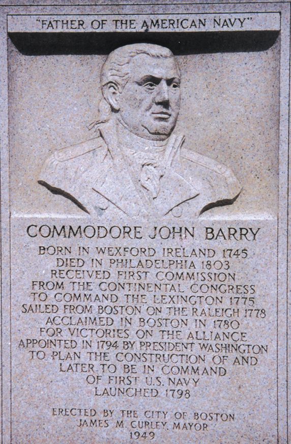 The Barry granite plaque on Boston Common.