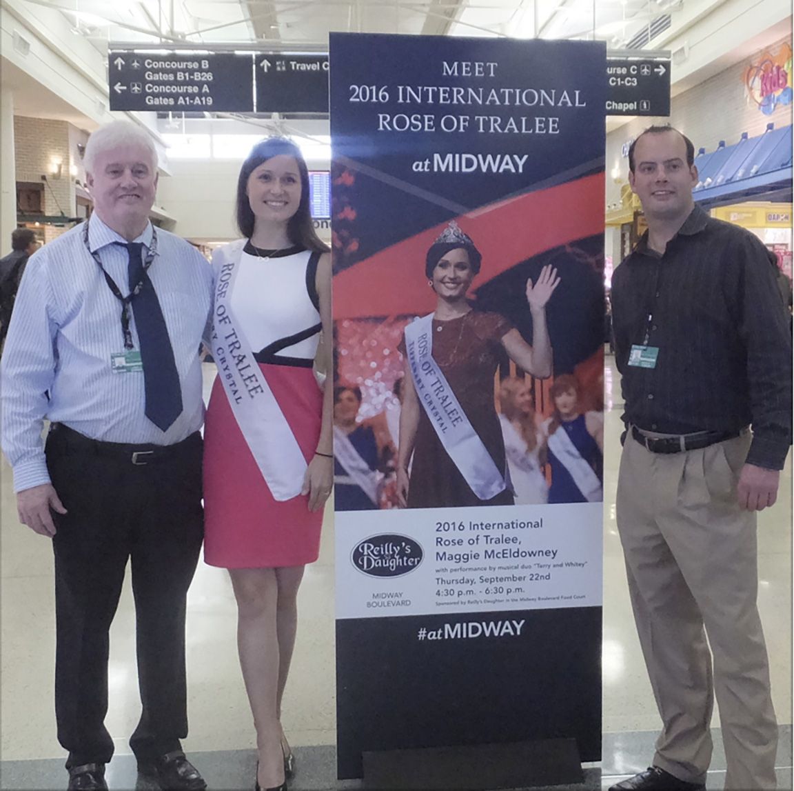 Boz, Rose of Tralee Maggie McEldowney, Brendan at airport