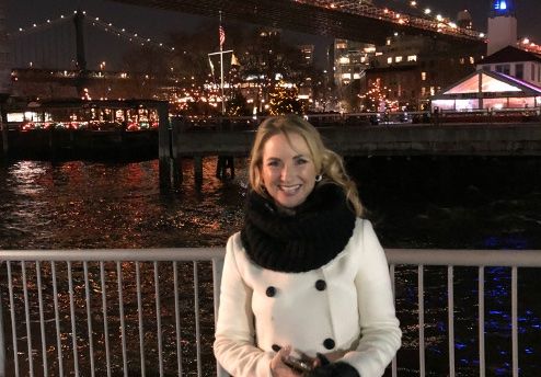 CASTING A WIDE NET FOR THEATER TRIP: Natalie O'Shea of Celtic Junction Art Center in her old stomping ground of Gotham