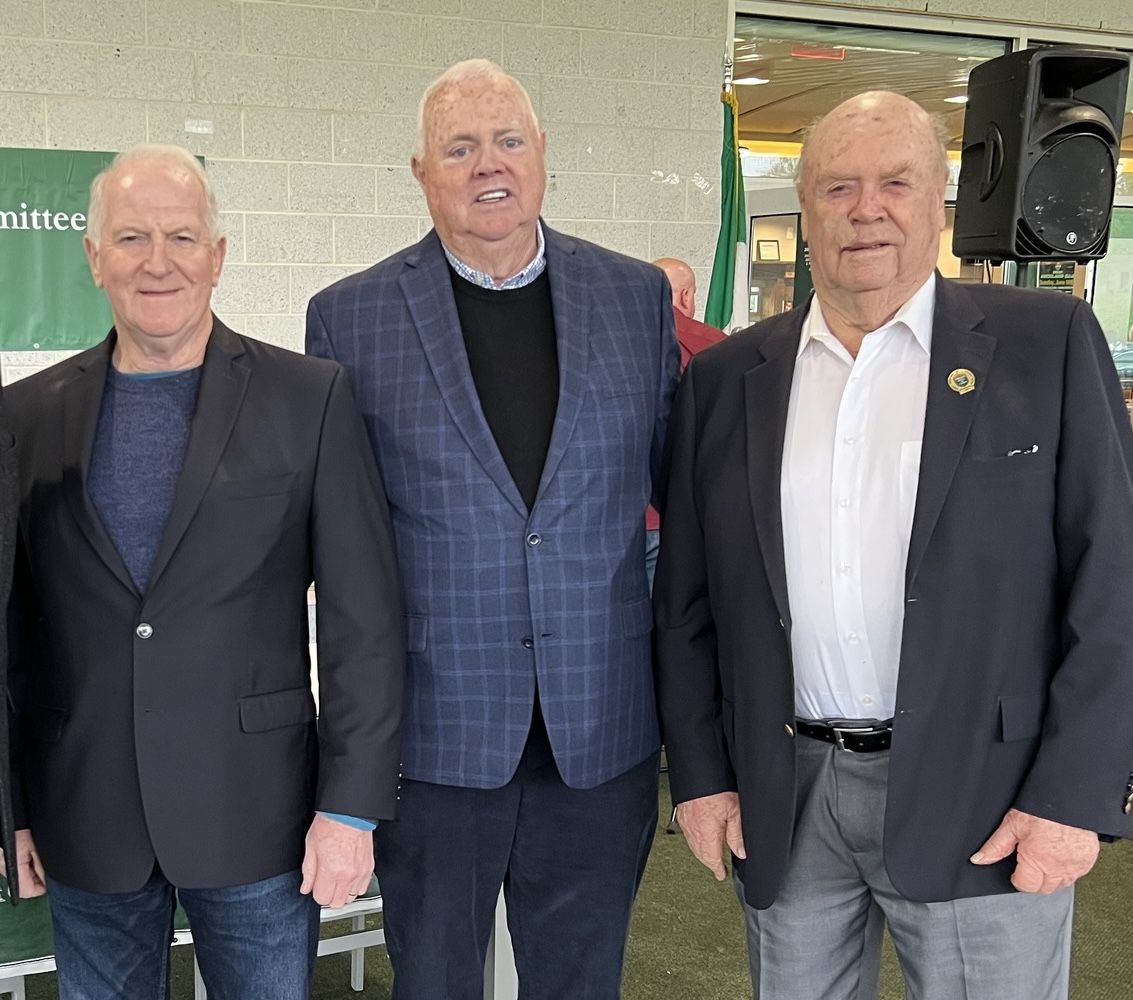 "DEDICATED": Denis Troy, centre, with friends Brian Pearson and Pat Moroney