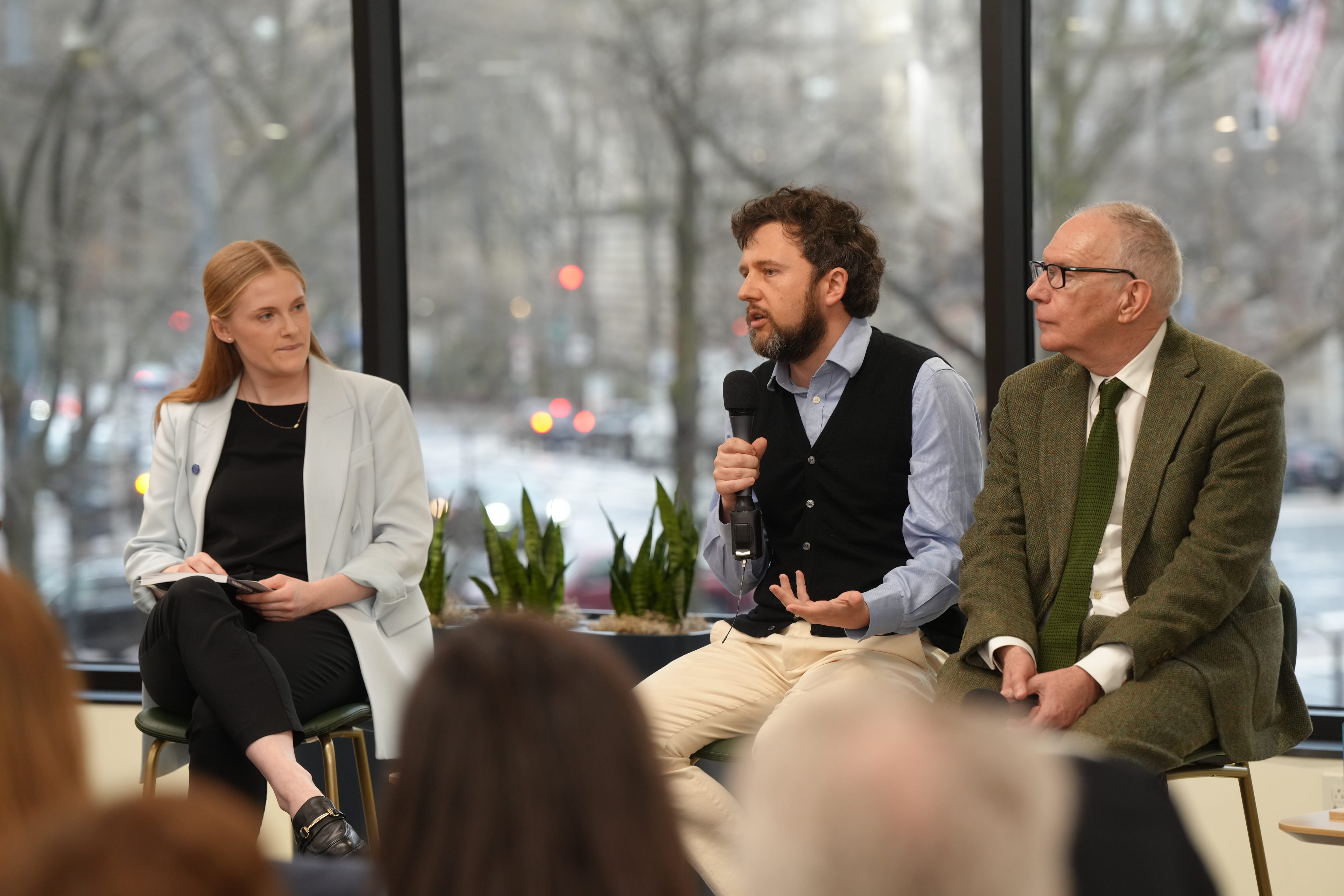 Sam McBride and Fintan O’Toole, Co-Authors of ‘For and Against a United Ireland’, in conversation with WIP Alumni Aoife Joy Keogh.