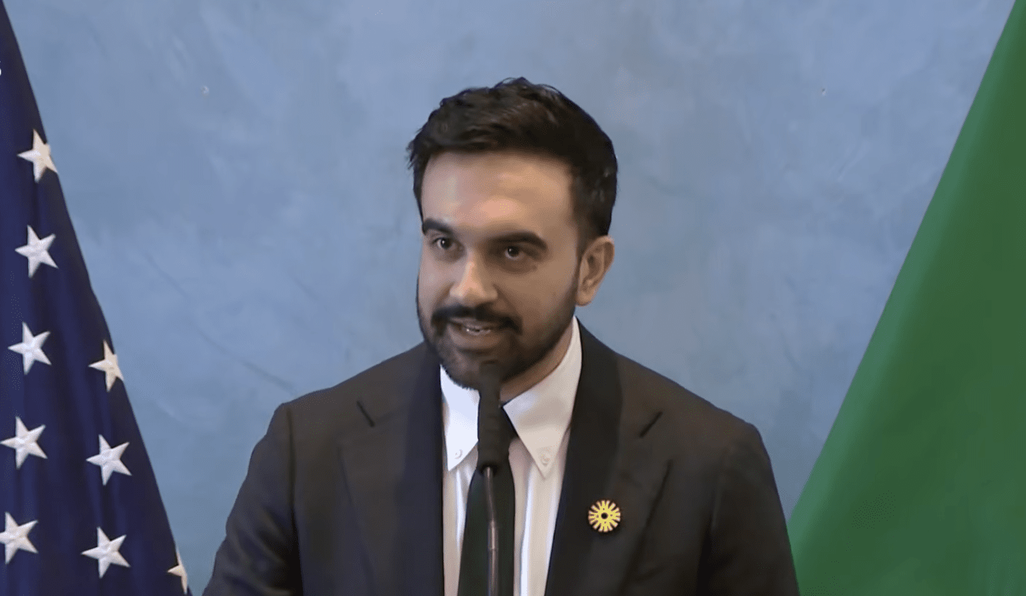 GRACIE MANSION: Mayor Mamdani addressing the St Patrick's Day breakfast gathering