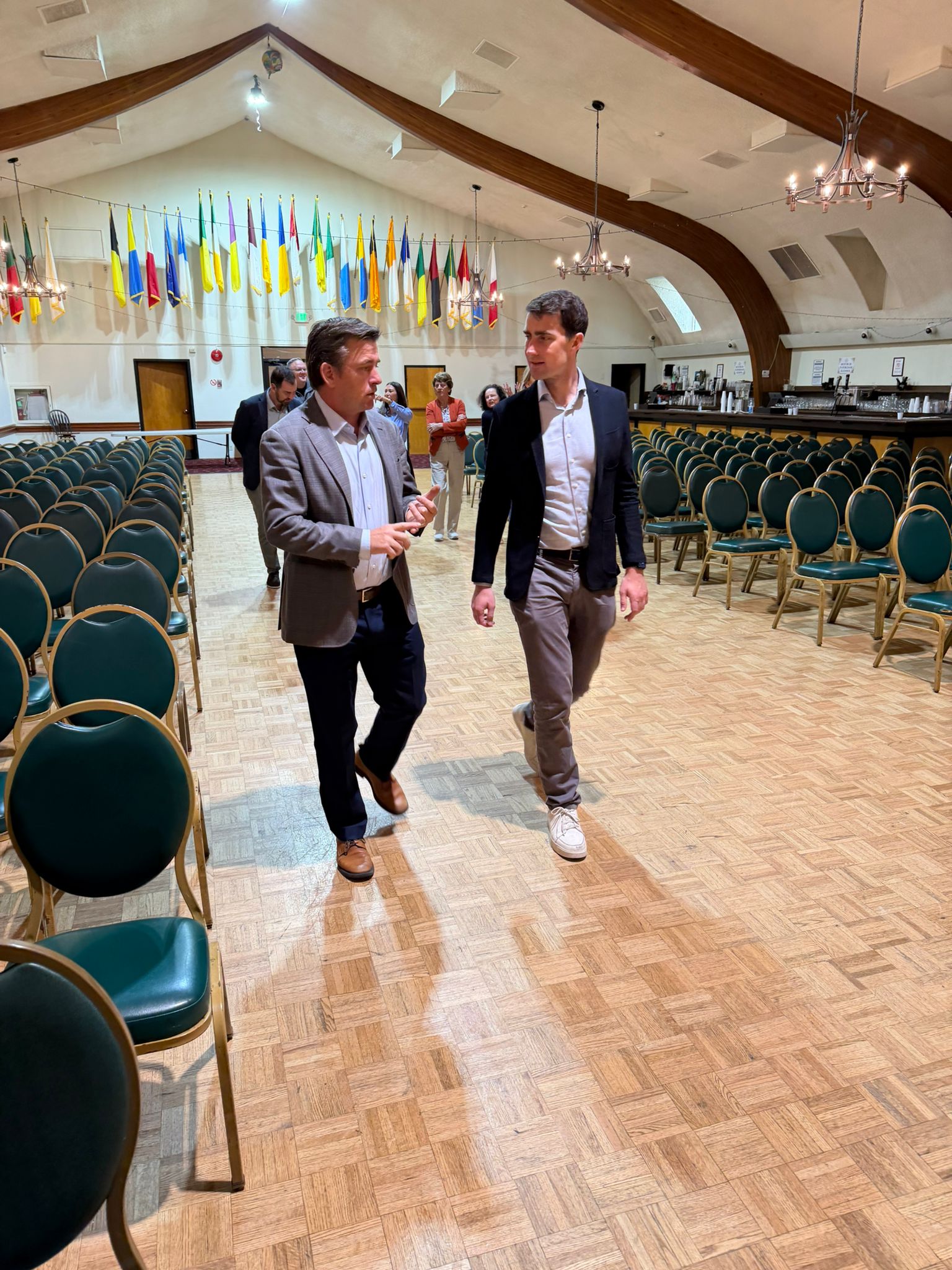 SHOWCASE: Liam Reidy welcomed Minister Jack Chambers to the UICC on Saturday and brought him on a tour of the building which included their large function area