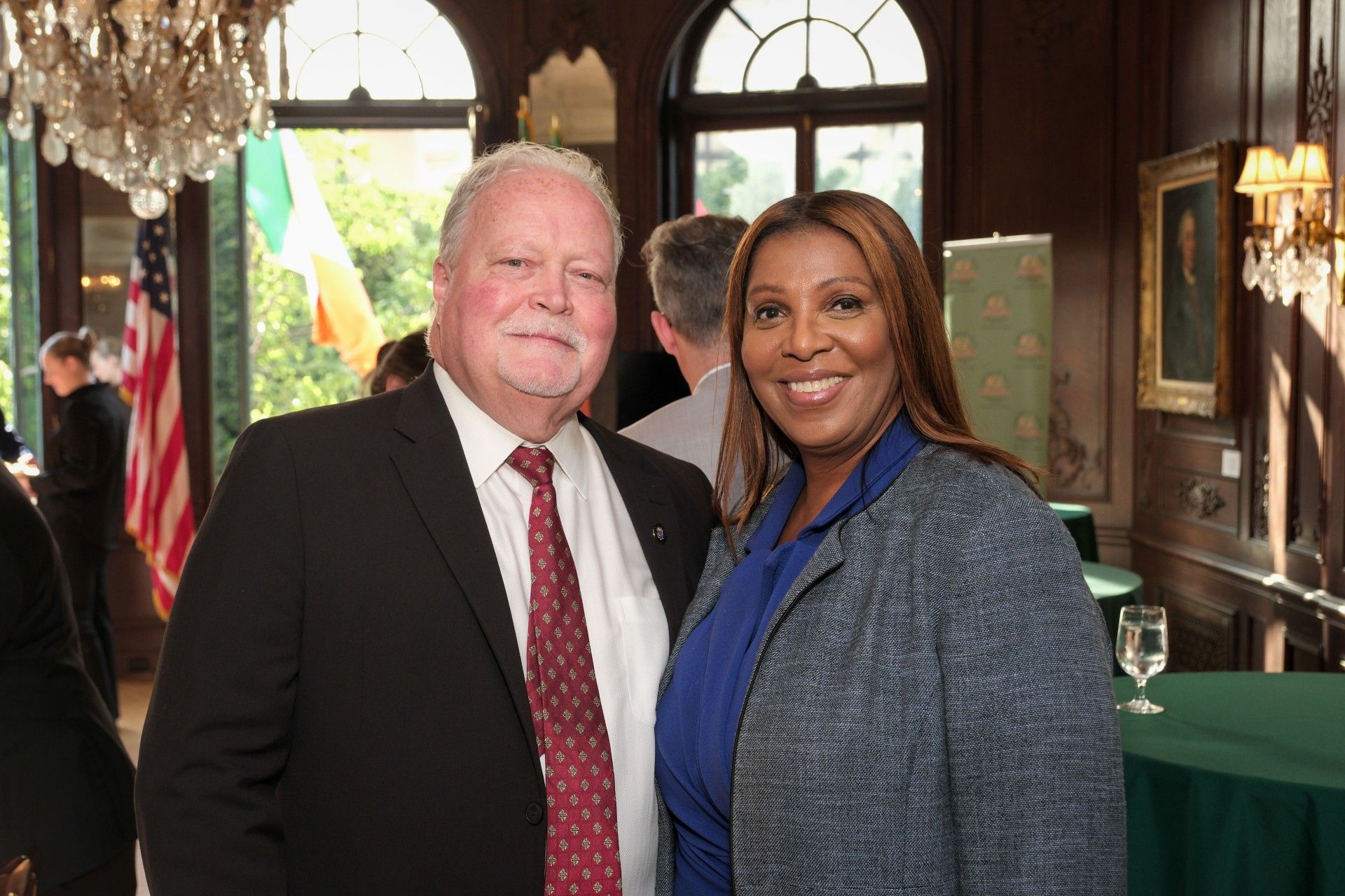 This writer with New York State Attorney General Letitia James at the Briscoe Awards held at the American Irish Historical Society.  Photo by James Higgins.