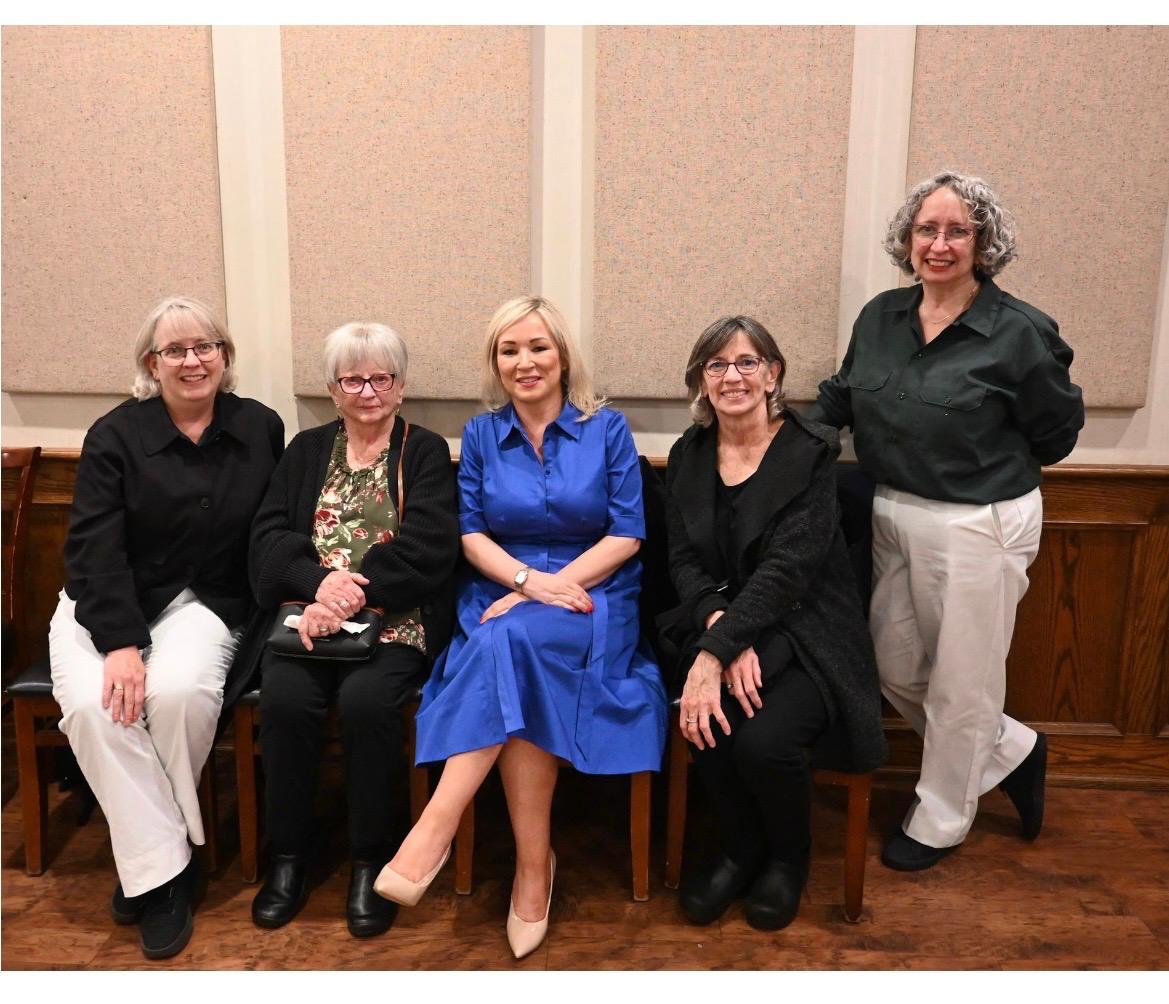 FAMILY WELCOME: The First Minister at the San Fran Irish Center with Trish, Pat, Kathy and Maudie McCormick