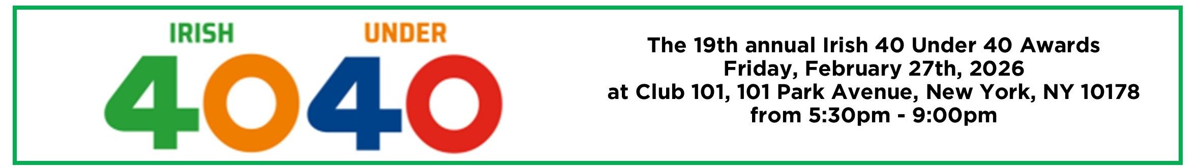 2026 Irish Echo 40 Under 40 Awards