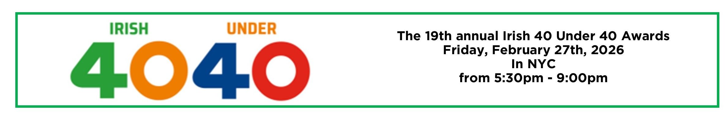 2026 Irish Echo 40 Under 40 Awards